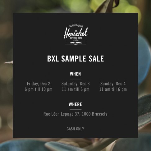 Sample Sale Herschel Supply