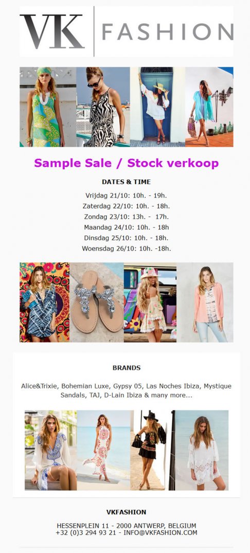 Sample Sale - Stock Sale - VK Fashion