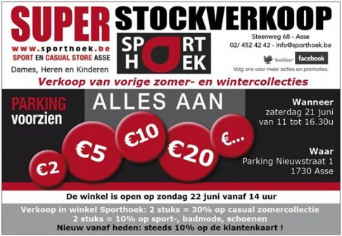 VERTALEN --- Stockverkoop Sporthoek Asse