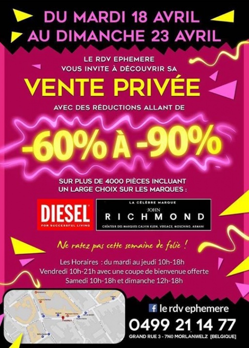 Vente du RDV Ephemere