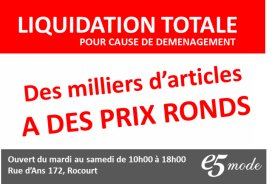 Liquidation Totale e5 mode Rocourt